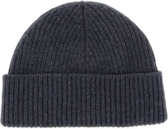 Ami Mens Beanie With Adc Embroidery, Grey Wool Hat
