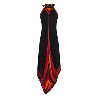 Pucci Silk Dress with Print - female - Pucci - Midi Dresses - Black - L - Dresses