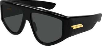 Bottega Veneta Klassieke Shield Zonnebril - unisex - Zonnebrillen - Zwart - 59 MM - Accessoires