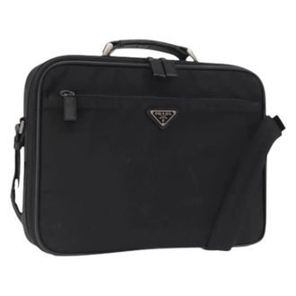 Prada Pre-owned Cross Body Bags, female, Black, Size: ONE SIZE Pre-owned Nylon Cross Body Bag