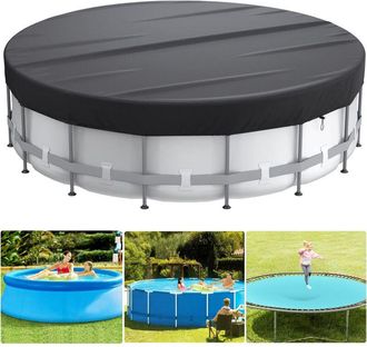 OEM Cubierta Redonda Para Piscina, Cubierta De Invierno De 3,6 M Para Piscinas Elevadas, Cubierta Para Spa Con Hebilla, Cuerda Y Estacas Mejoradas Para Ma