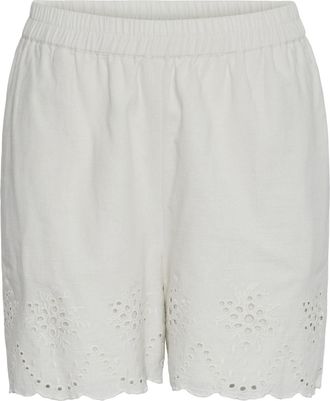 Pieces Womens Pcalmina Mw Embroidery Shorts Bc, Birch, XS