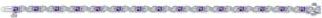 Lafonn Birthstone Simulated Diamond & Simulated Semiprecious Stone Tennis Bracelet in Amethyst/White at Nordstrom Rack
