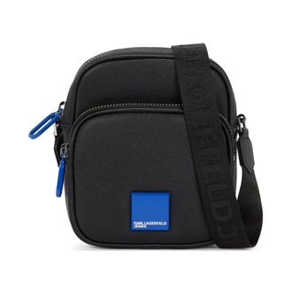 Karl Lagerfeld Messenger Bags, male, Black, Size: ONE SIZE Box Logo Reporter