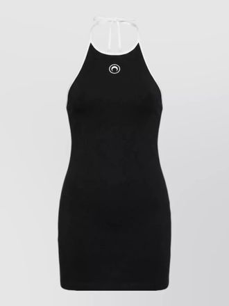 Marine Serre moon dress halter neckline tie back