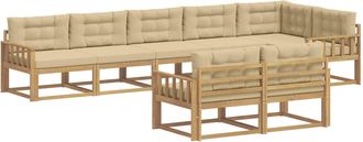 vidaXL Conjunto De Sof&aacute;s De Exterior 6 Uds. Y Beige Poli&eacute;ster Vidaxl
