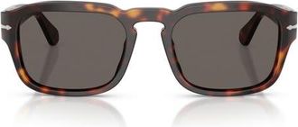 Persol 56mm Pillow Sunglasses in Havana /Dark Grey at Nordstrom