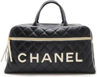 Chanel Pre-owned Weekendtas - Dames - Vintage Weekendtas - Zwart - ONE Size - Leer - Vintage