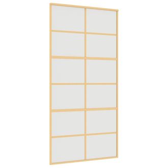Berkfield Home Sliding Door Gold 102.5x205 cm Frosted ESG Glass & Aluminium