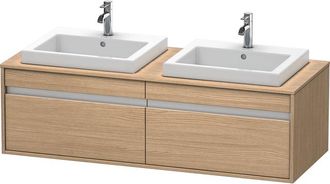 Duravit Duravit Ketho Mueble De Pared 6797, 2 Extra&iacute;bles, 1400mm, Para 2 Lavabos Empotrados, A Ambos Lados, Color (frente/cuerpo): Decoraci&oacute;n Roble Europeo - 