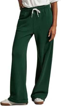 Polo Ralph Lauren Wide Leg Cotton Blend Fleece Sweatpants in Northwest Pine at Nordstrom, Size Xx-Small