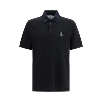 Brunello Cucinelli Polo Classica in Cotone - - Tops - Uomo - Nero - S