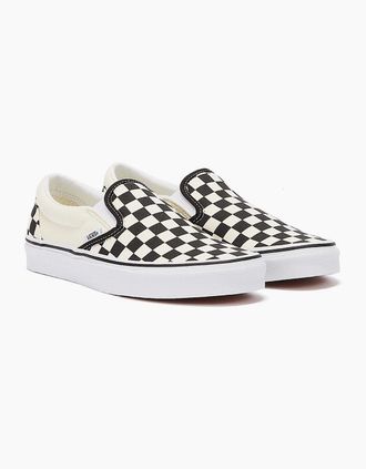 Vans Womens Vans Classic Slip-On Womens Black / White Checkerboard Canvas Trainers - Size: UK 4 / eu 36.5 / us 4.5