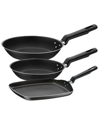 Tramontina Aluminum 3Pc Set Fry Pans & Griddle 8In 9.5In 10.25In