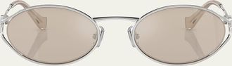 Miu Miu Logo Metal Oval Sunglasses