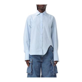 The Attico Shirts, female, Blue, XS, Blue Poplin Shirt