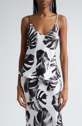 L'agence Lexi Print Camisole in Black/White Palm Leaves at Nordstrom Rack, Size X-Small
