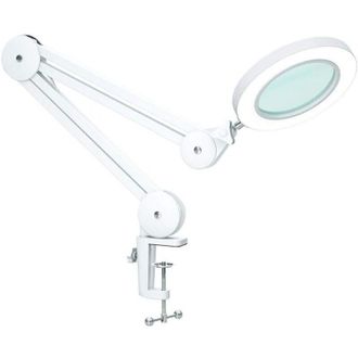 Elle L&aacute;mpara De Aumento, L&aacute;mpara De Trabajo - Con Lente De Cristal De 105 Mm, 5 Dioptr&iacute;as, Pinza Met&aacute;lica, Brazo Giratorio, Luz Regulable En 3 Colores, 16 