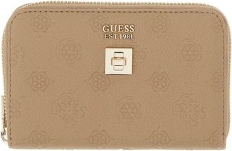 Guess Accessoires, Dames, Beige, ONE Size, Leer, Ella Logo SLG Med Zip Around