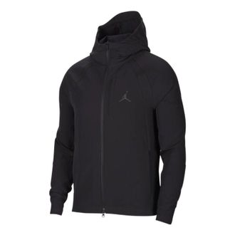 Nike Jordan Air Jordan Solid Color Classic Flying Hooded Jacket Mens Black DV1283-010