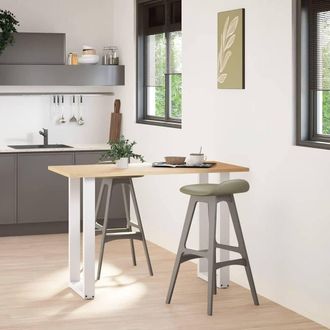 Berkfield Home Coffee Table Legs U-Shaped 2 pcs White 40x(90-91) cm Steel