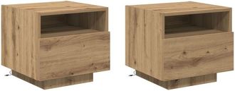 vidaXL Vidaxl - Bedside Cabinet with Drawer 2 pcs Artisan oak 40 x 39 x 37 cm