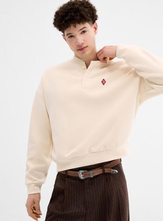 Djab Mens Small embroidery Henley Shirt sweatshirt