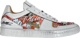 Philipp Plein Mirror Leather Low Top Sneakers Golden Eagle - unisex - Sneakers - Grijs - 39 EU - Leer - Schoenen