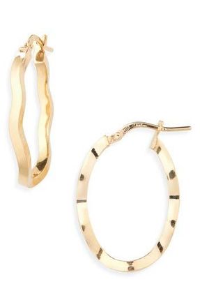 Argento Vivo Wavy Oval Hoop Earrings in Gold at Nordstrom Rack