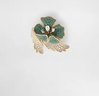 Dolce & Gabbana Flower Brooch With Rhinestones - Man Bijoux Gold Metal Onesize
