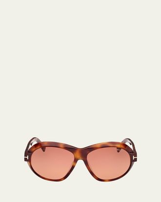 Tom Ford Inger Acetate Round Sunglasses