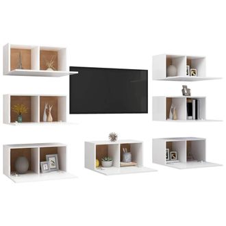 Berkfield Home TV Cabinets 7 pcs White 30.5x30x60 cm Engineered Wood