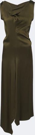 Victoria Beckham Abito midi in raso asimmetrico
