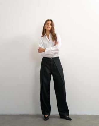 Topshop top a portafoglio denim lavaggio nero