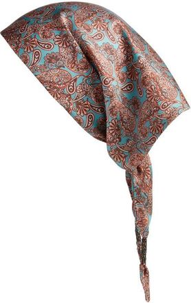 BP. Paisley Printed Square Scarf in Teal- Brown Paisley at Nordstrom