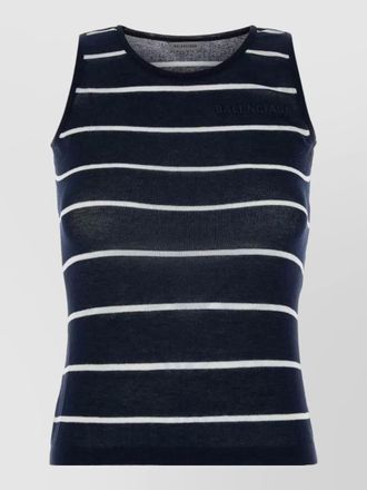 Balenciaga knit tank top round neck stripes