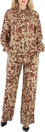 Nanushka Tie Dye Sabrin Long-Sleeve Cupro Shirt, Size X-Small