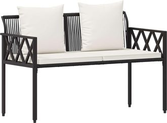 vidaXL Bancos De Exterior 2 -seater 116 X 56 X 75 Cm Rat&aacute;n Sint&eacute;tico Vidaxl