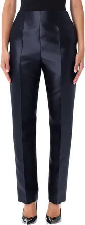 Alberta Ferretti Silk Organza High-Rise Straight Pants