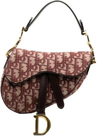 Dior Pre-owned Dior Mini Oblique Canvas Saddle Bag 05-RU-1108