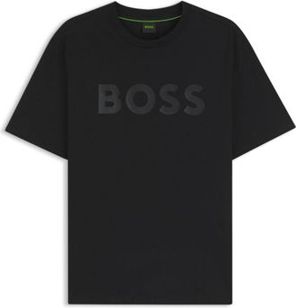 BOSS Cotton T-shirt with tonal logo