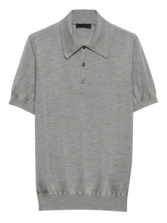 Prada cashmere polo shirt - men - Silk/Cashmere - 46 - Grey