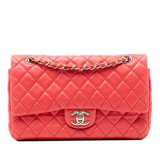 Chanel Tweedehands Medium Classic Lamsleer Dubbele Klep