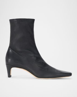 Staud Wally Leather Sock Ankle Boots