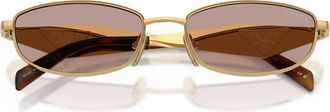 Prada Rectangular Gold-Tone Metal Sunglasses