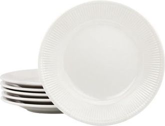 Elama Gretel 6 Piece Round Stoneware Salad Plate Set in White at Nordstrom