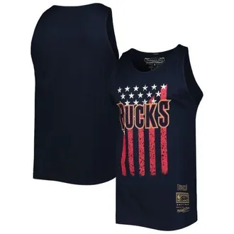 Mitchell & Ness Mens Mitchell & Ness Navy Milwaukee Bucks Hardwood Classics Americana Stars and Stripes Tank Top at Nordstrom, Size Medium