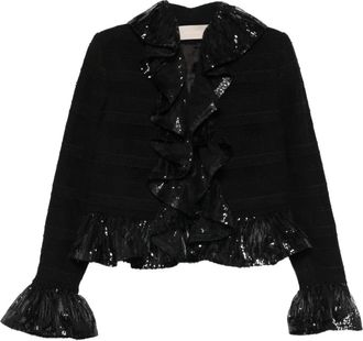 Elie Saab Jack met pailletten en ruches - Zwart