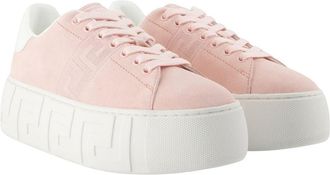 Versace Womens Calfskin Leather Platform Sneaker Pink