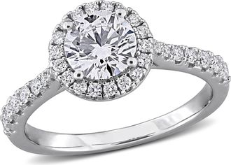 Mimi & Max 1 2/5ct TW Lab-Grown Diamond Engagement Ring Sterling Silver